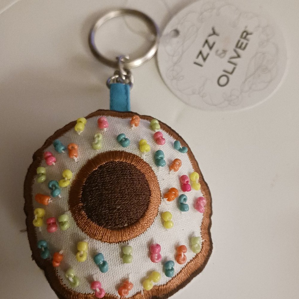 Izzy & Oliver Cloth Doughnut with sprinkles keychain Brand new